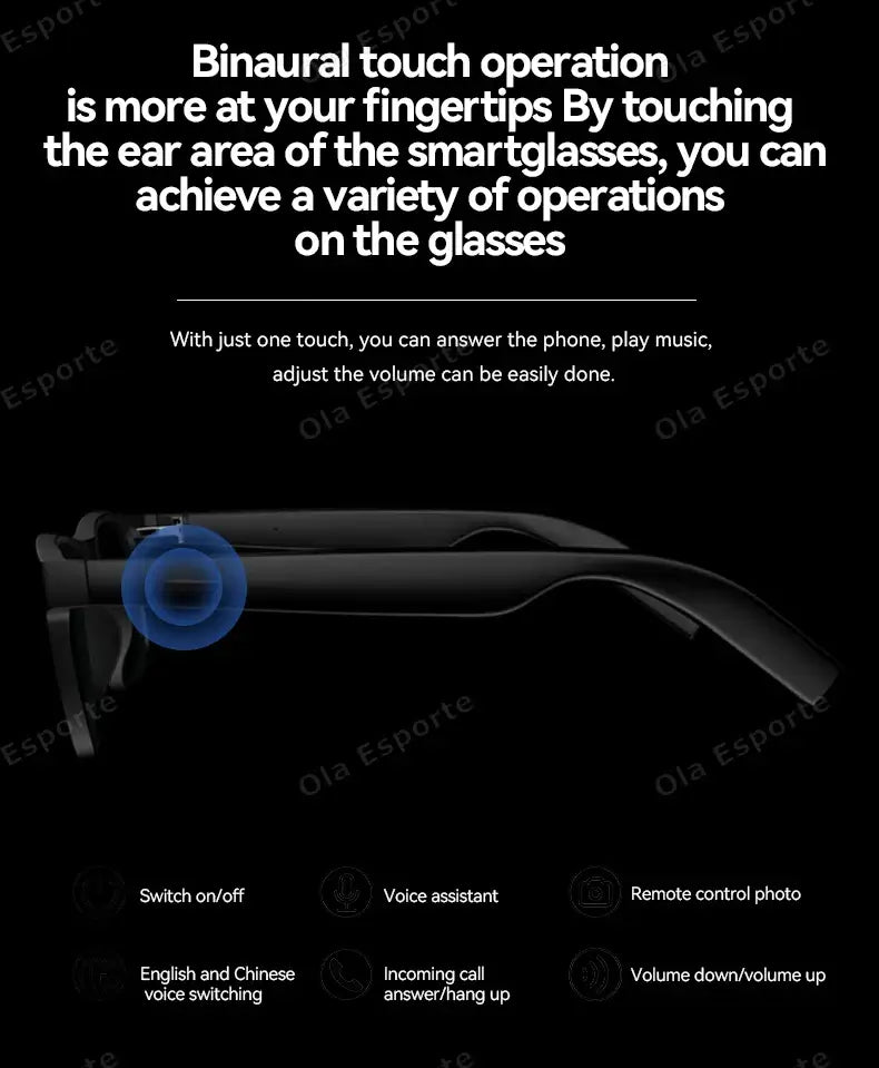 TeroSmart Bluetooth Sunglasses – Close-Up of Controls
